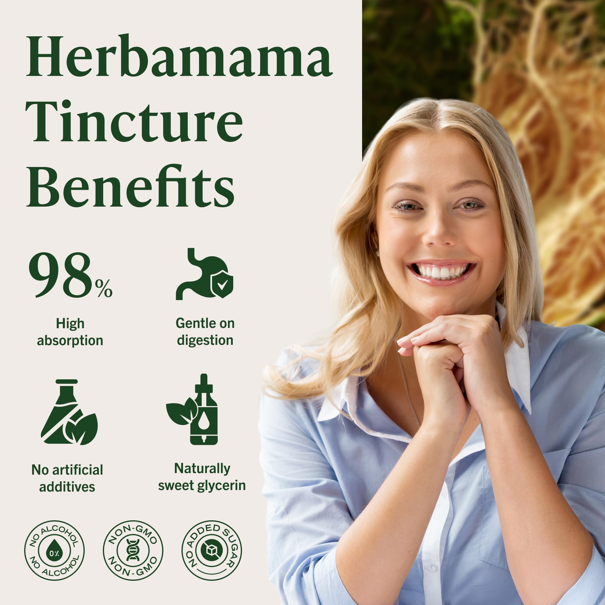 HERBAMAMA Energy-focused routine setup with glass and tincture