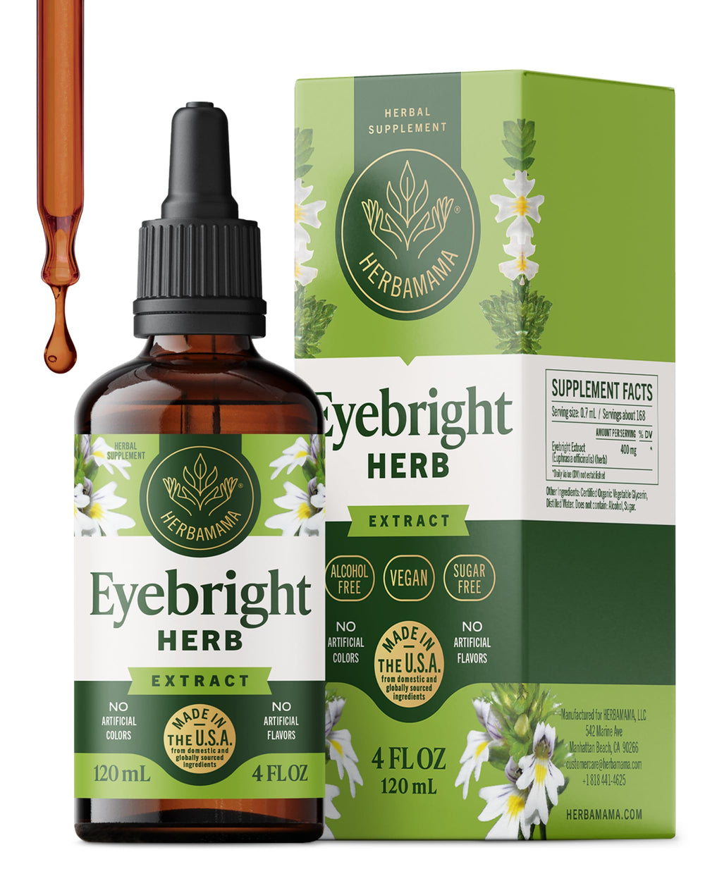 Herbamama Eyebright tincture bottle for daily eye support.