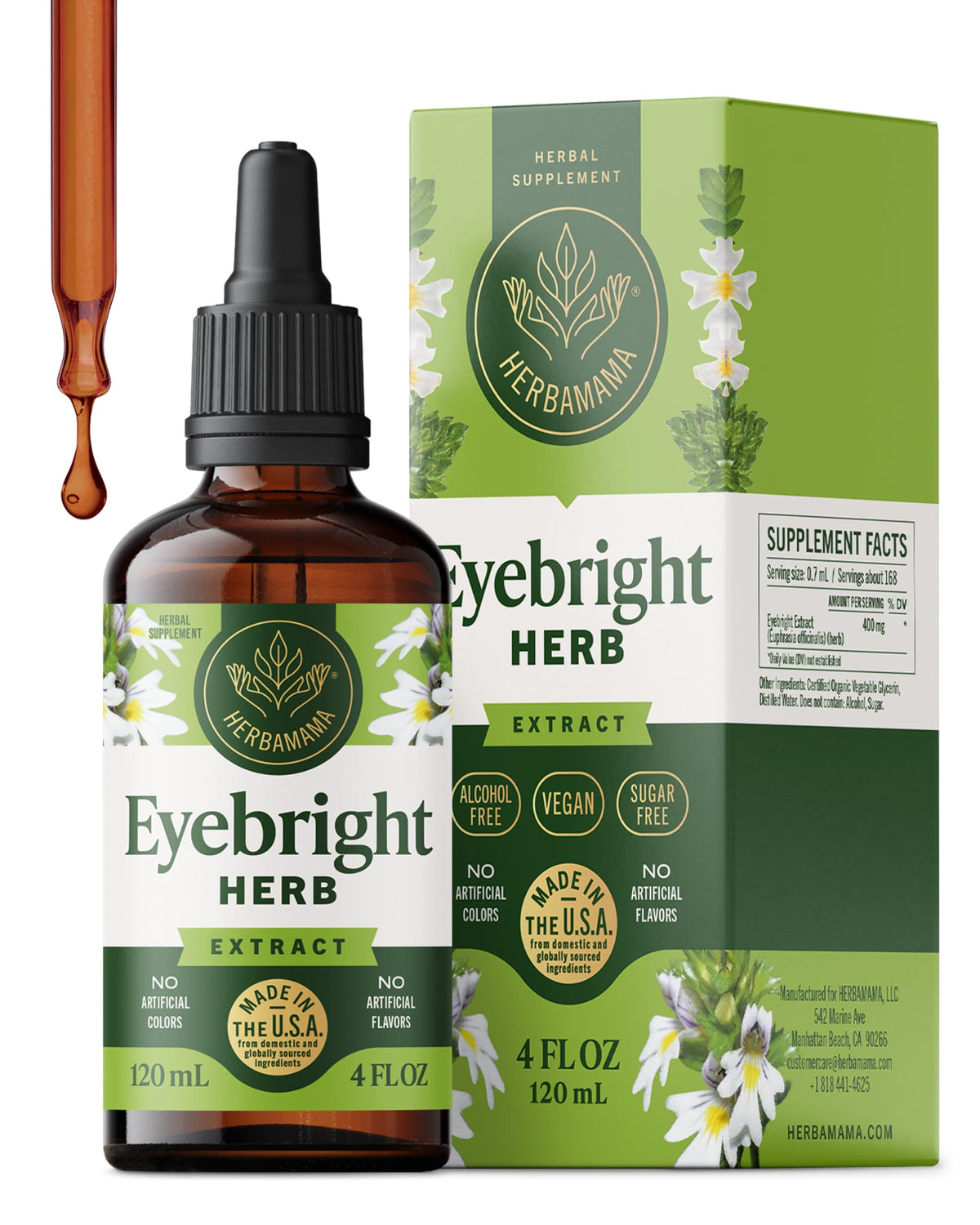 Herbamama Eyebright tincture bottle for daily eye support.