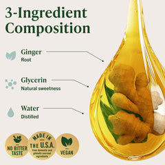 HERBAMAMA Ginger Drops three-ingredient formula with glycerin and water.