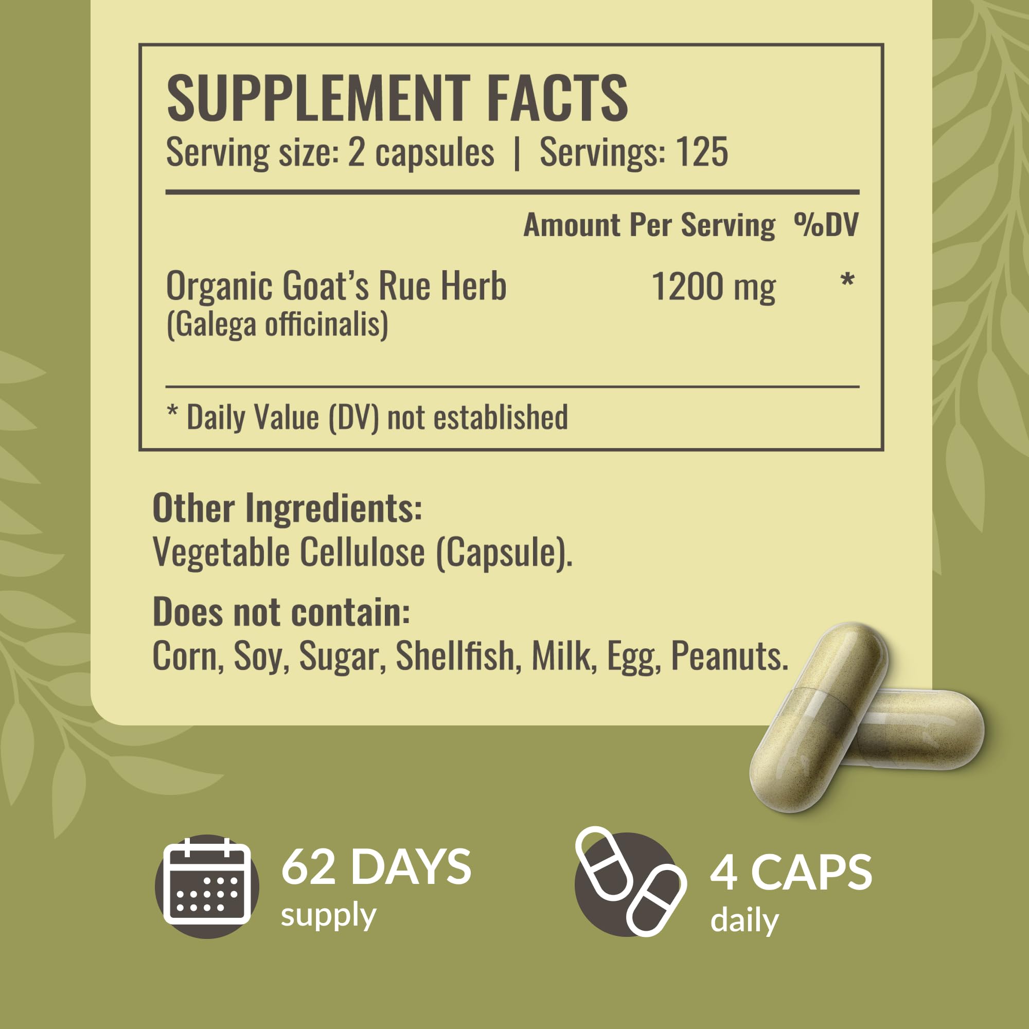 HERBAMAMA Goat's Rue Capsules vegetarian formula in capsules.