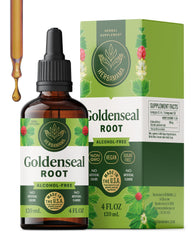 Herbamama Goldenseal bottle front, vegan tincture for daily immune support.