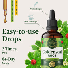 Herbamama Goldenseal bottle on shelf, convenient 84-day supply.