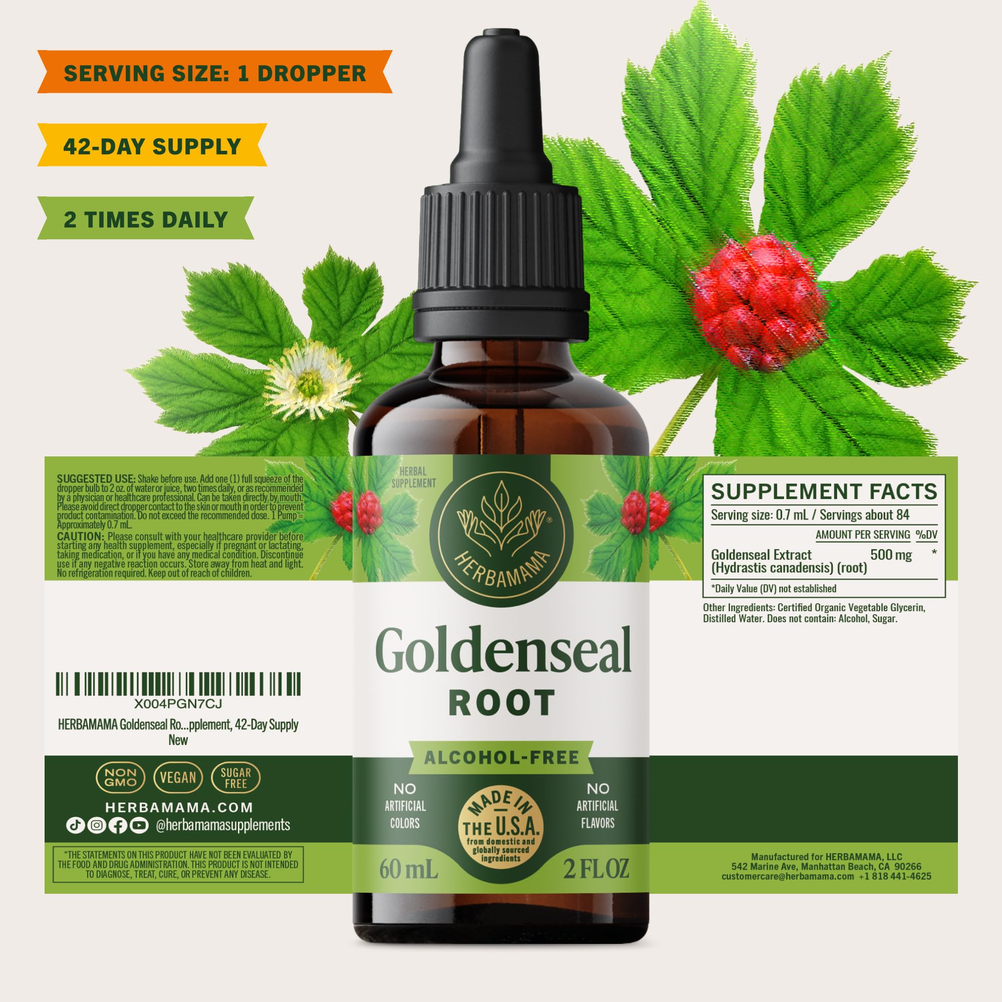 Herbamama packaging front showcasing a 42-day supply