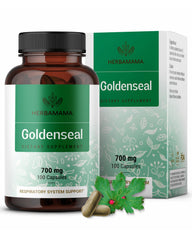 HERBAMAMA Goldenseal Root Capsules bottle for convenient daily immune and respiratory support