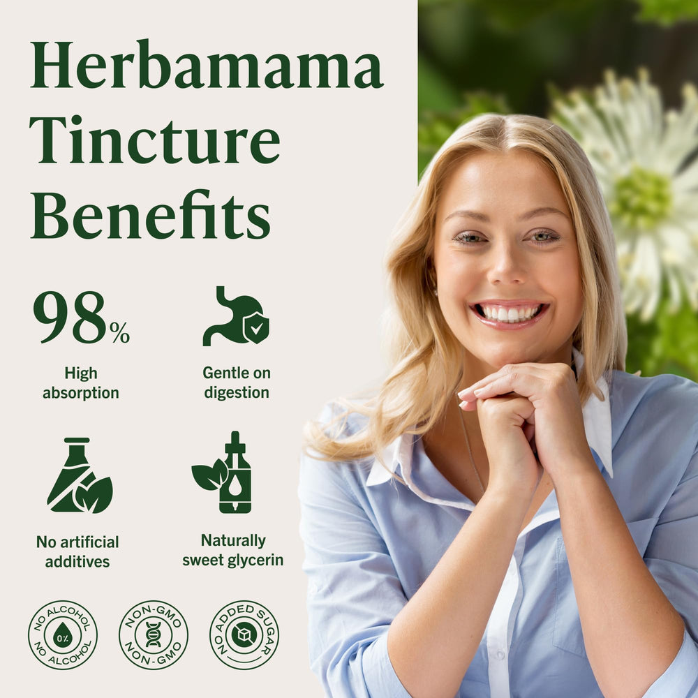 Herbamama tincture close-up with emphasis on fast absorption potential