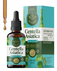 Herbamama Gotu Kola tincture bottle highlights vegan, non-GMO brain support.