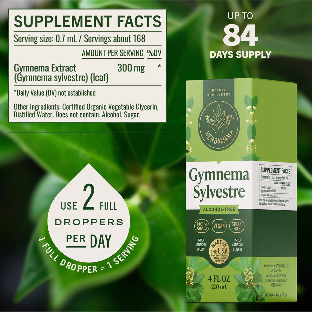 Glass of HERBAMAMA Drops ready for a quick wellness routine.