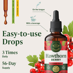 Glass of juice with hawthorn drops for versatile use