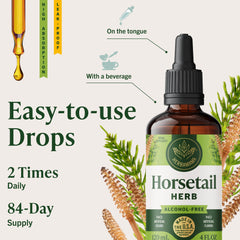 HERBAMAMA Horsetail Drops serving suggestion for easy daily use.