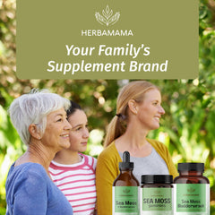 HERBAMAMA Irish Sea Moss Gummies vegan non-GMO formulation for plant-based diets.