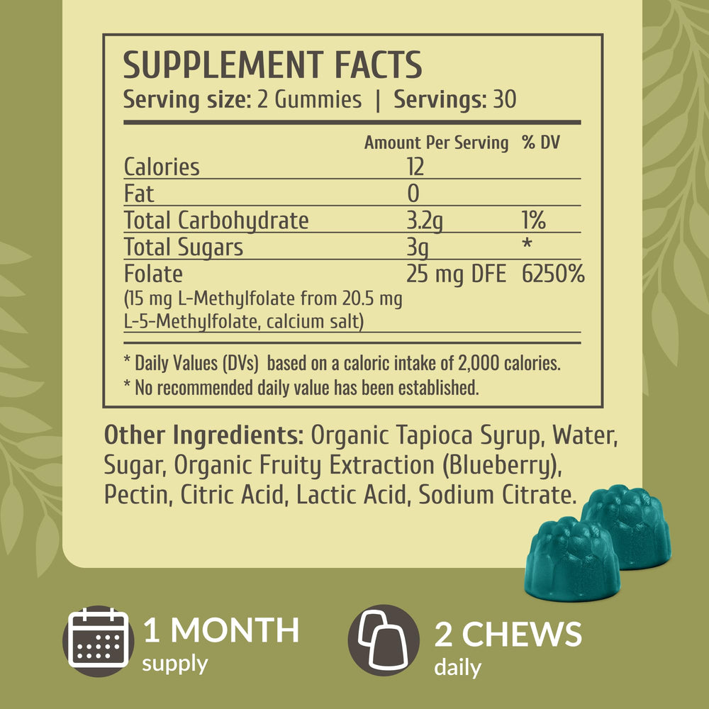 Herbamama L-Methylfolate gummies vegan and non-GMO plant-based folate.