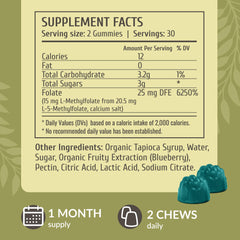 Herbamama L-Methylfolate gummies vegan and non-GMO plant-based folate.