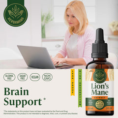 Herbamama Lions Mane tincture dropper for precise, fast dosing.