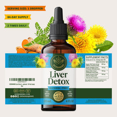 HERBAMAMA Liver Detox Drops usage directions on package for easy prepping.