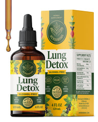 HERBAMAMA Lung Cleanse Drops bottle front—vegan formula for respiratory support.