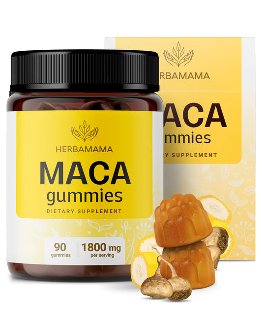 HERBAMAMA Maca Root Gummies energy-boost chew for daily activity