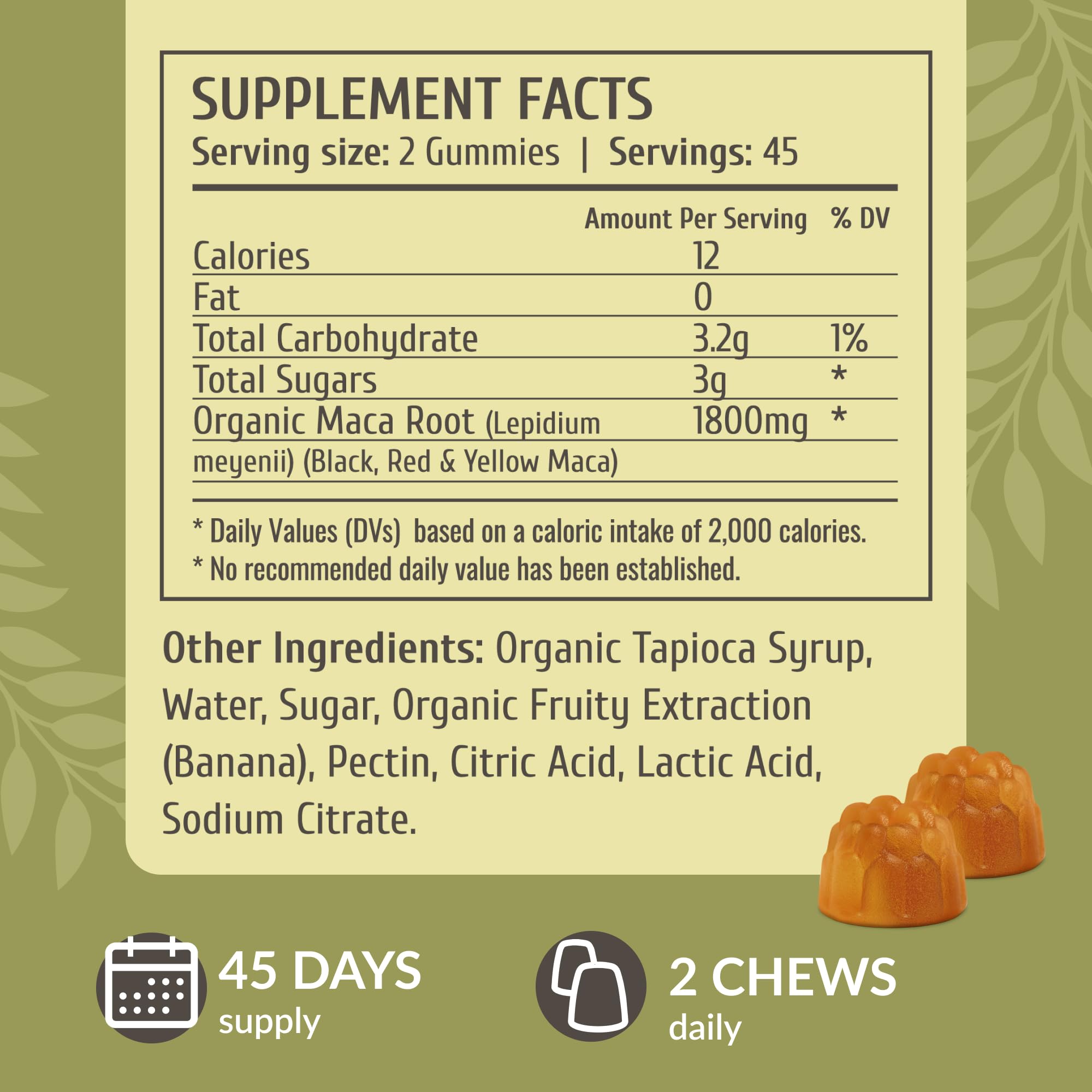 HERBAMAMA Maca Root Gummies pectin-based texture for easy chewing