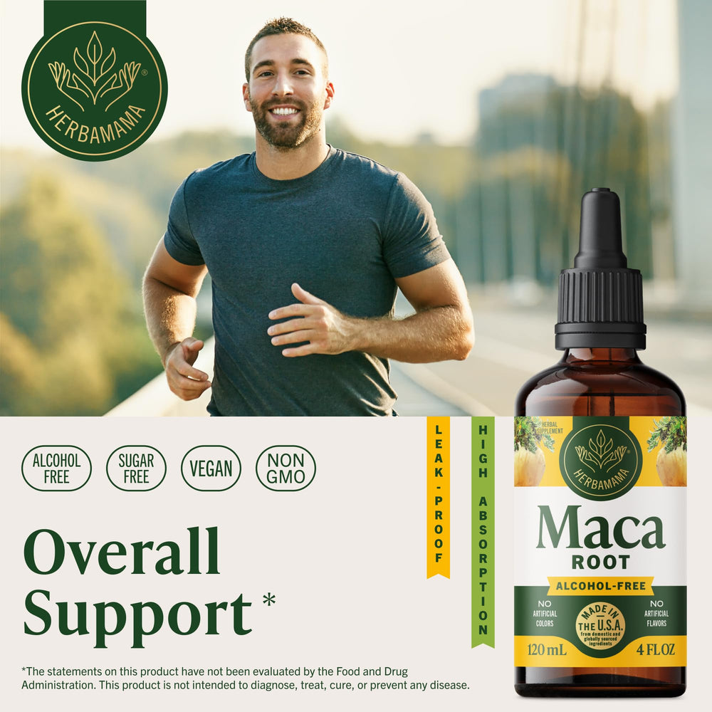 HERBAMAMA Maca drops with dropper enable easy, precise daily dosing