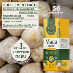 HERBAMAMA Maca liquid drops in glass for mixing with drinks