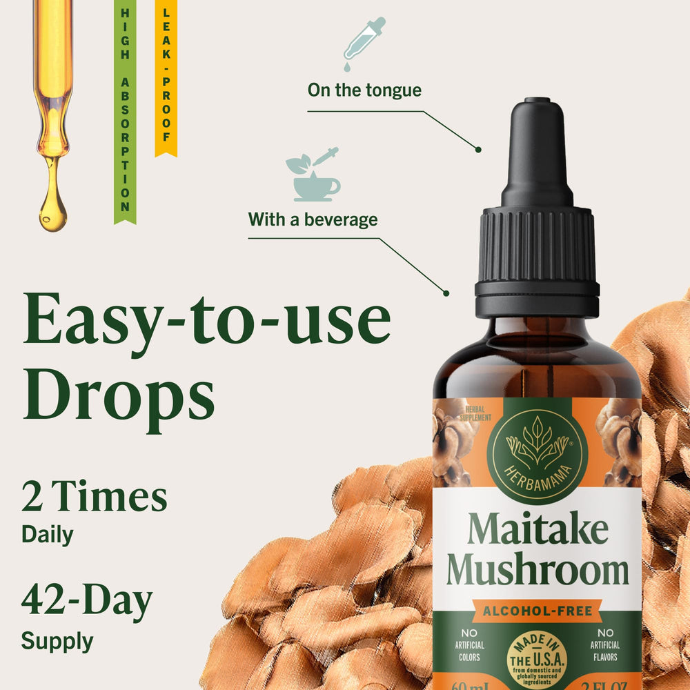 Herbamama Maitake tincture three-ingredient formula highlights simplicity