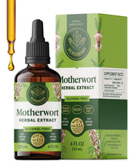 Herbamama Motherwort tincture bottle front view for calming daily use.
