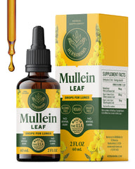HERBAMAMA Mullein Drops bottle side view for convenient respiratory support.