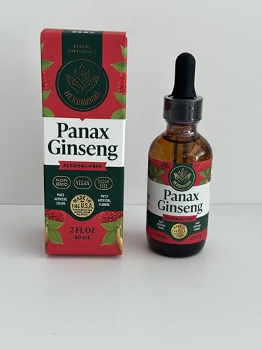 HERBAMAMA Panax Ginseng liquid drops with dropper ready for drinks