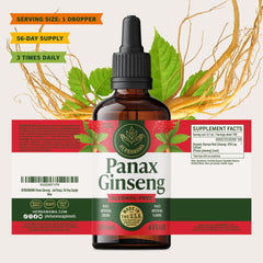 HERBAMAMA Panax Ginseng tincture packaging and 56-day supply box.