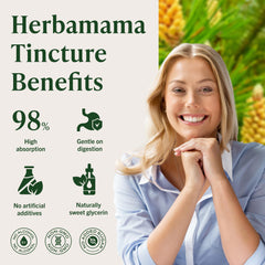 HERBAMAMA Pine Pollen tincture taste smooth glycerin based formula reduces bitterness