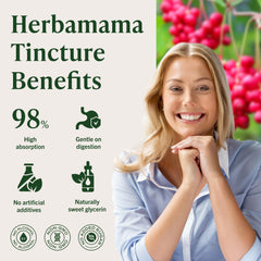 Non-GMO, alcohol-free HERBAMAMA Schisandra label detail.