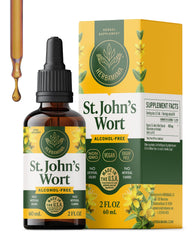 HERBAMAMA St. John's Wort tincture bottle for vegan mood support and calm.