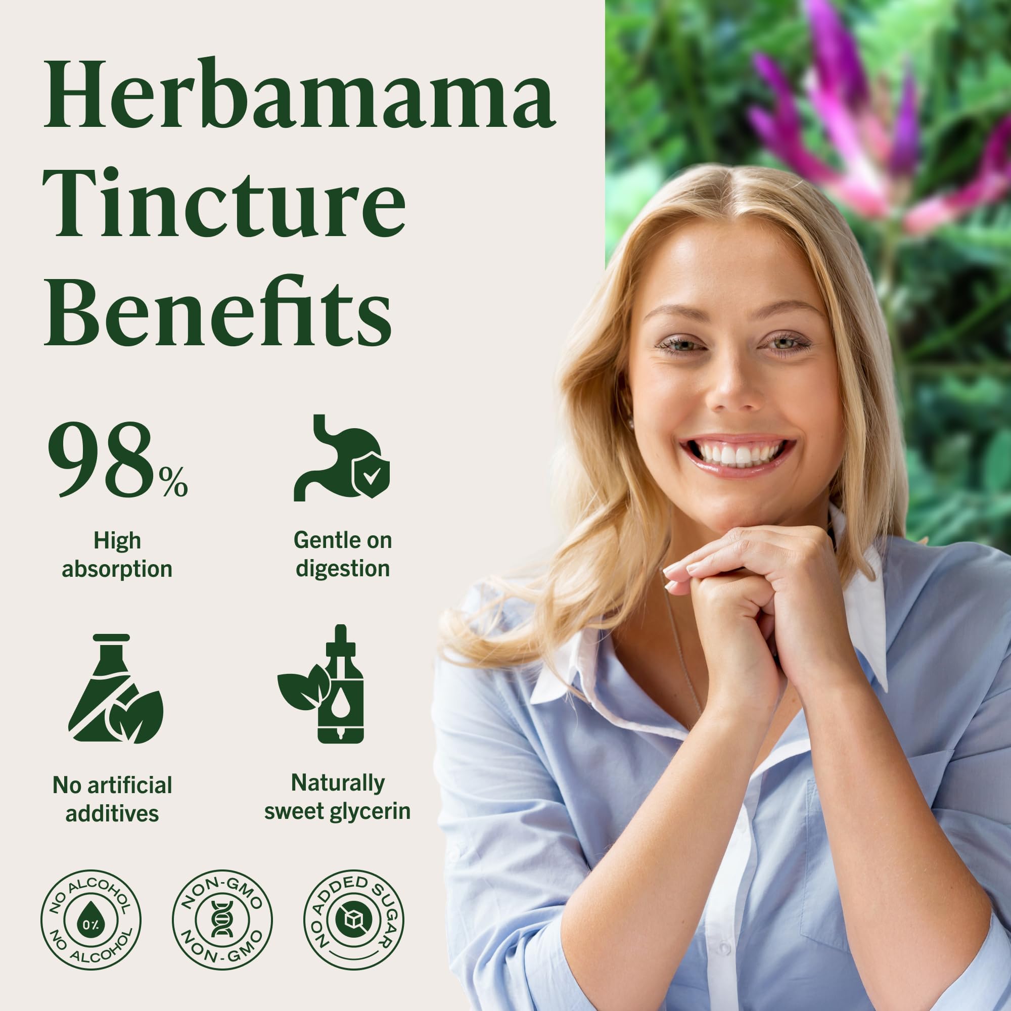 HERBAMAMA tincture added to water or juice for easy ingestion.