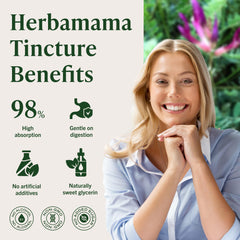 HERBAMAMA tincture added to water or juice for easy ingestion.
