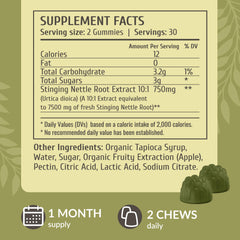 HERBAMAMA Stinging Nettle root extract ingredients list for vegan, non-GMO formulation.