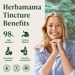 HERBAMAMA vegan, alcohol-free tincture with natural plant-based ingredients.