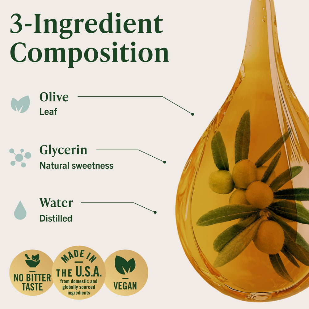 Vegan non-GMO label on Herbamama olive leaf drops