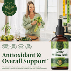 HERBAMAMA White Willow Bark Tincture dropper for precise daily servings