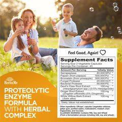 HerbaMe enzyme blend with bromelain and papain, aiding post-activity protein breakdown.