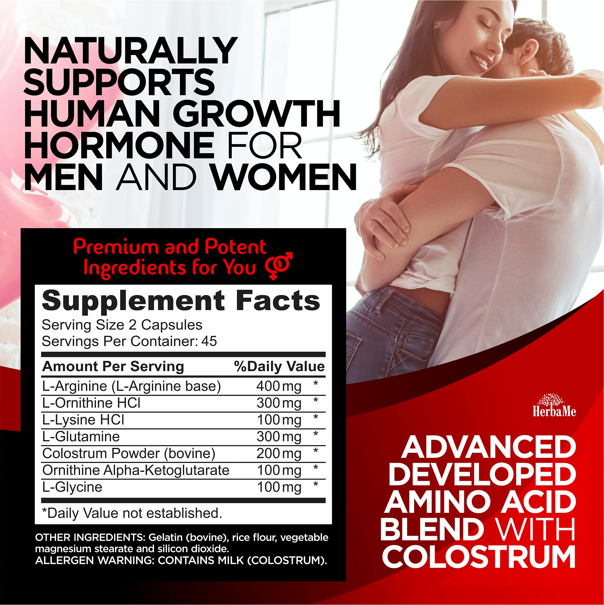 HerbaMe HGH label highlights US manufacturing and quality