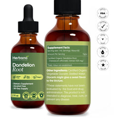 Herbana Manufacturing dandelion root drops for easy daily dosing