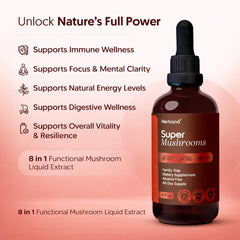 Herbana Super Mushroom Complex dropper dispensing drops for easy daily use.