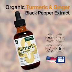 Herbana turmeric ginger black pepper label view for clarity
