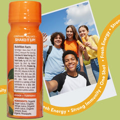 Orange and pineapple slices with Herbana Wellness Shot visual