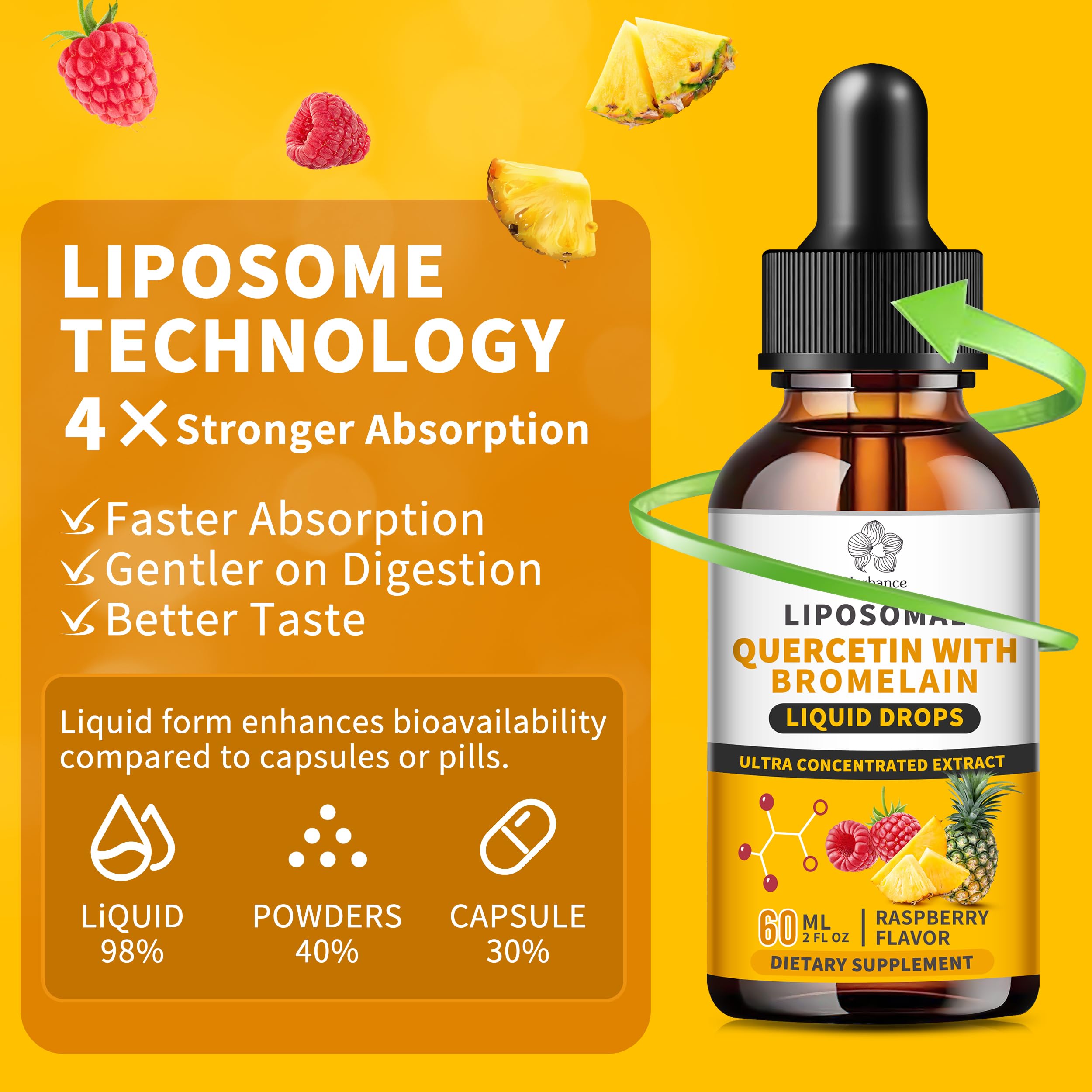 Herbance bottle with drops on counter suggests simple daily routine.