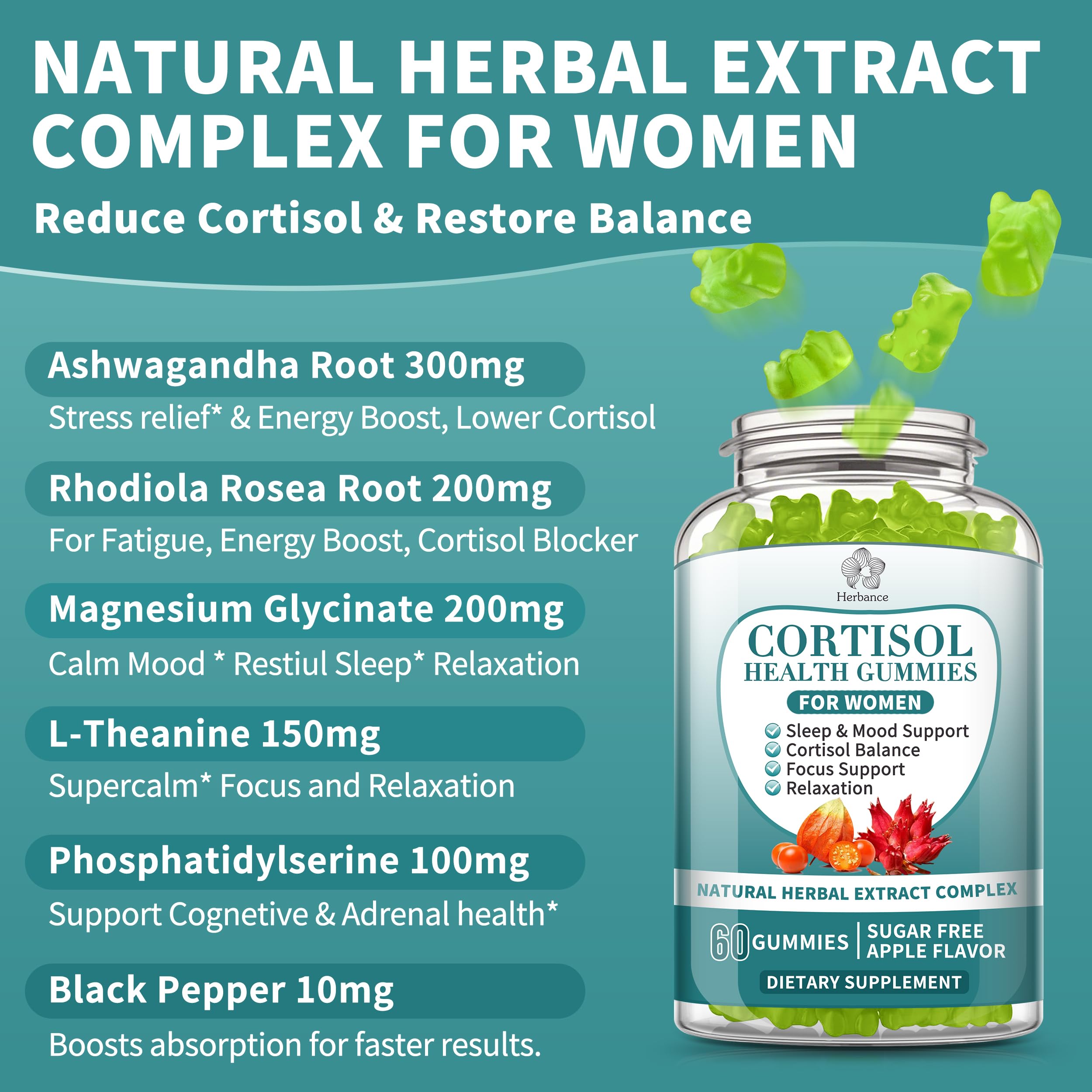 Herbance Cortisol Gummies daytime-relax scene for focus and mood stability.