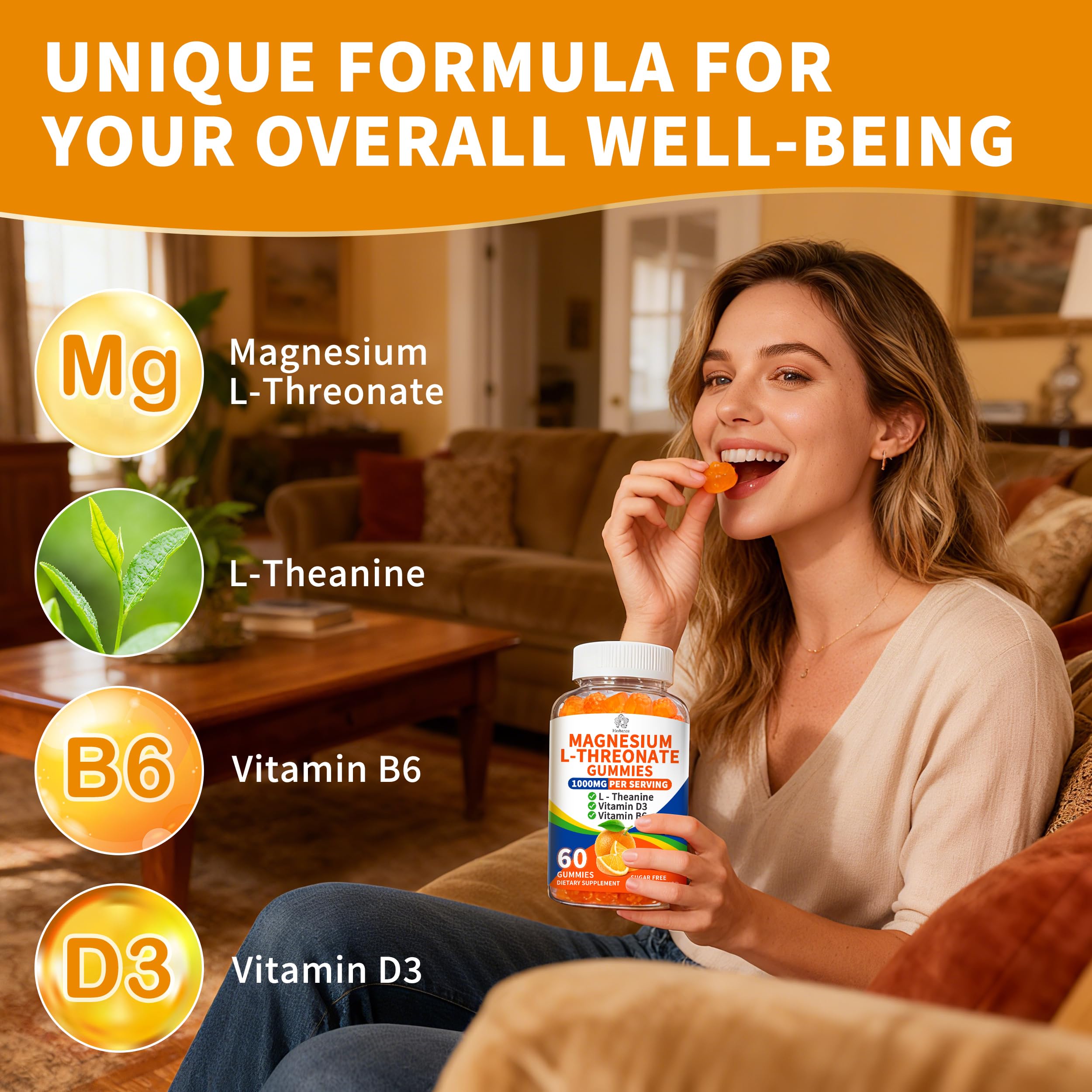 Herbance orange-flavor gummies easy daily chewables