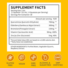 Herbance quercetin bromelain liquid drops with dropper for easy on-the-go dosing.