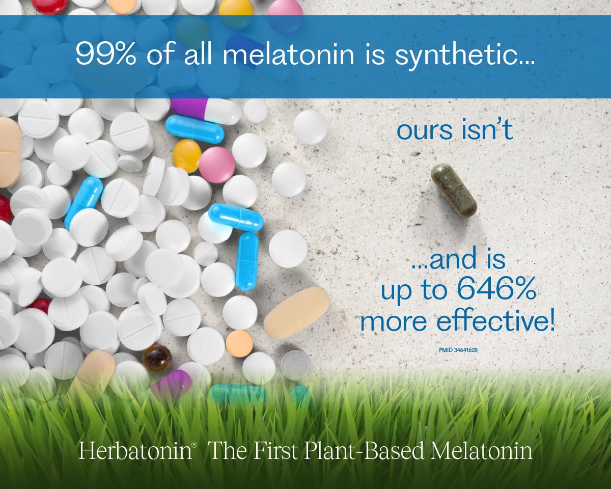 Herbatonin vegan non-GMO formulation on packaging