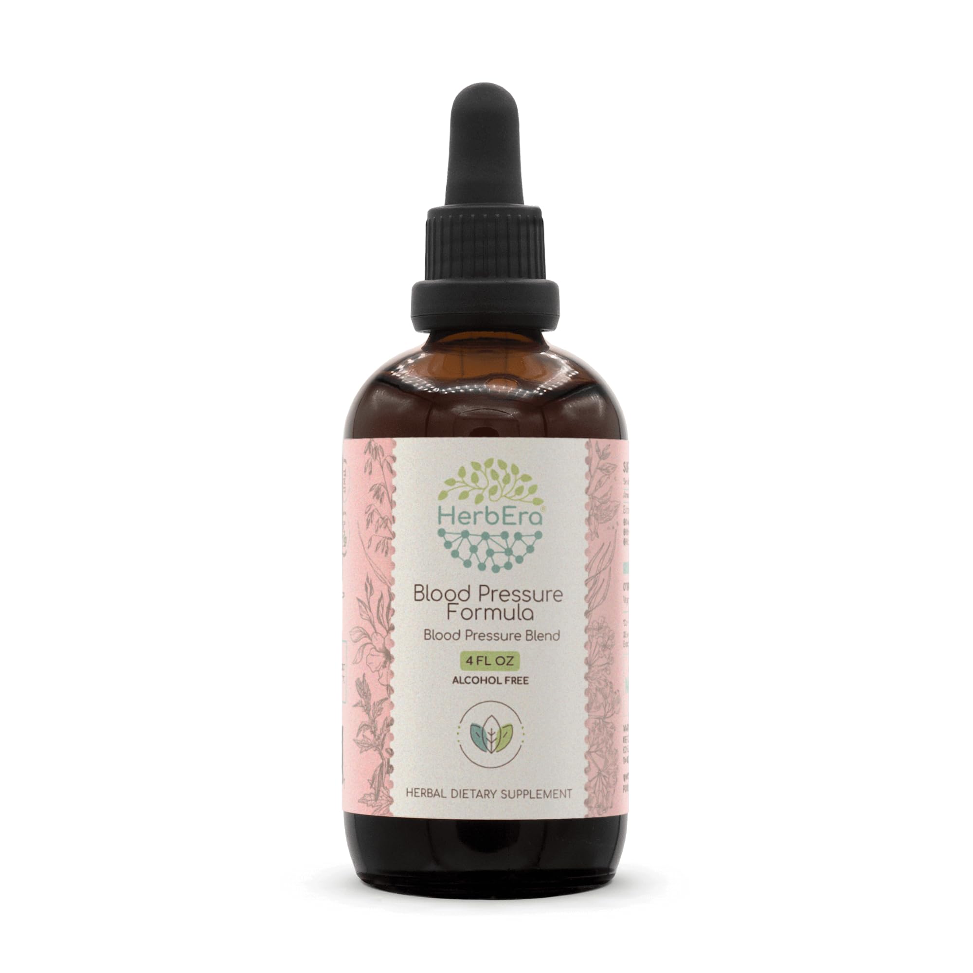 HerbEra Blood Pressure Formula bottle with dropper for daily use.